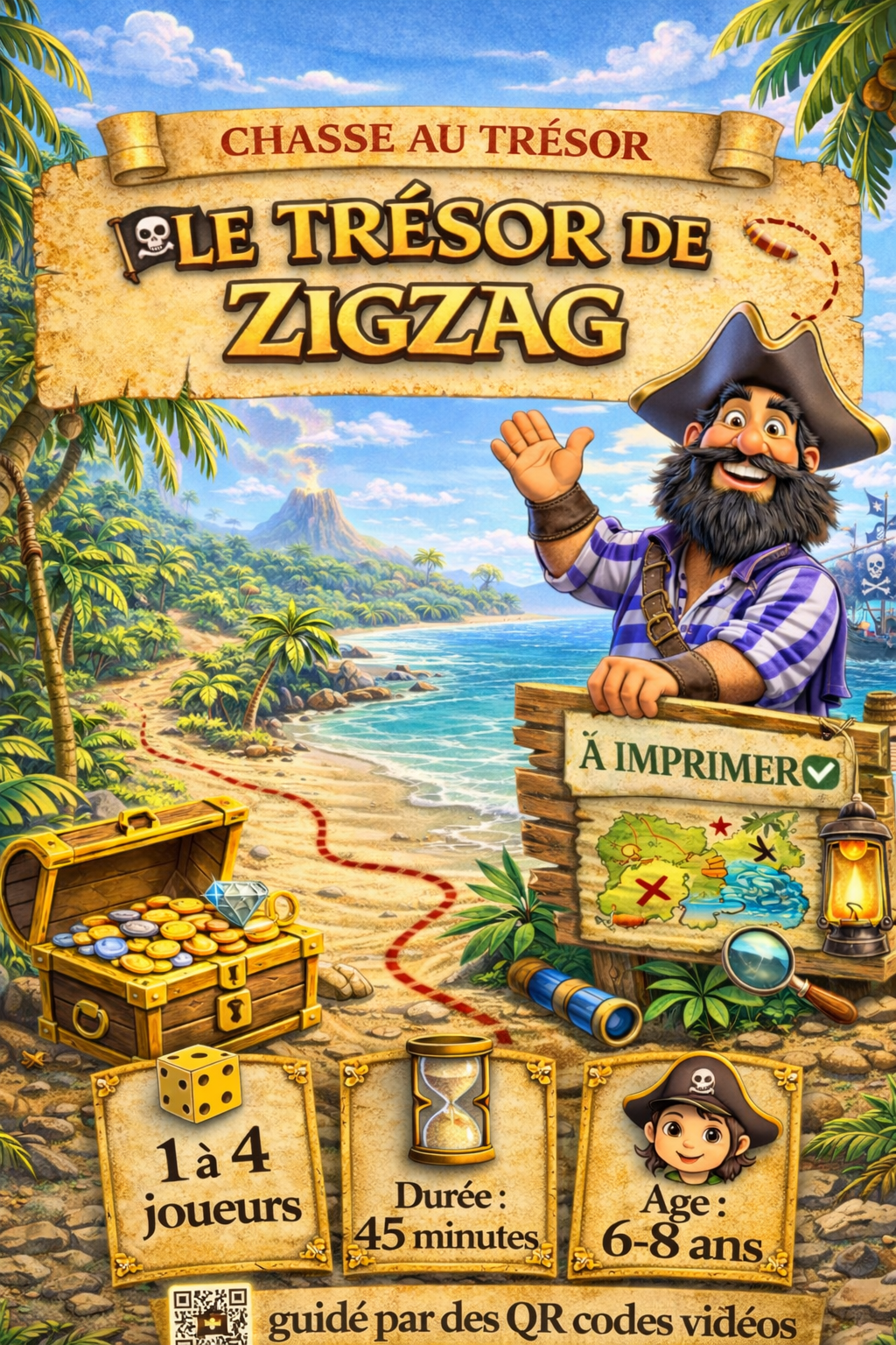 Chasse au trésor pirate à imprimer ZigZag enfant 6 ans