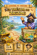 Chasse au trésor pirate à imprimer ZigZag enfant 6 ans