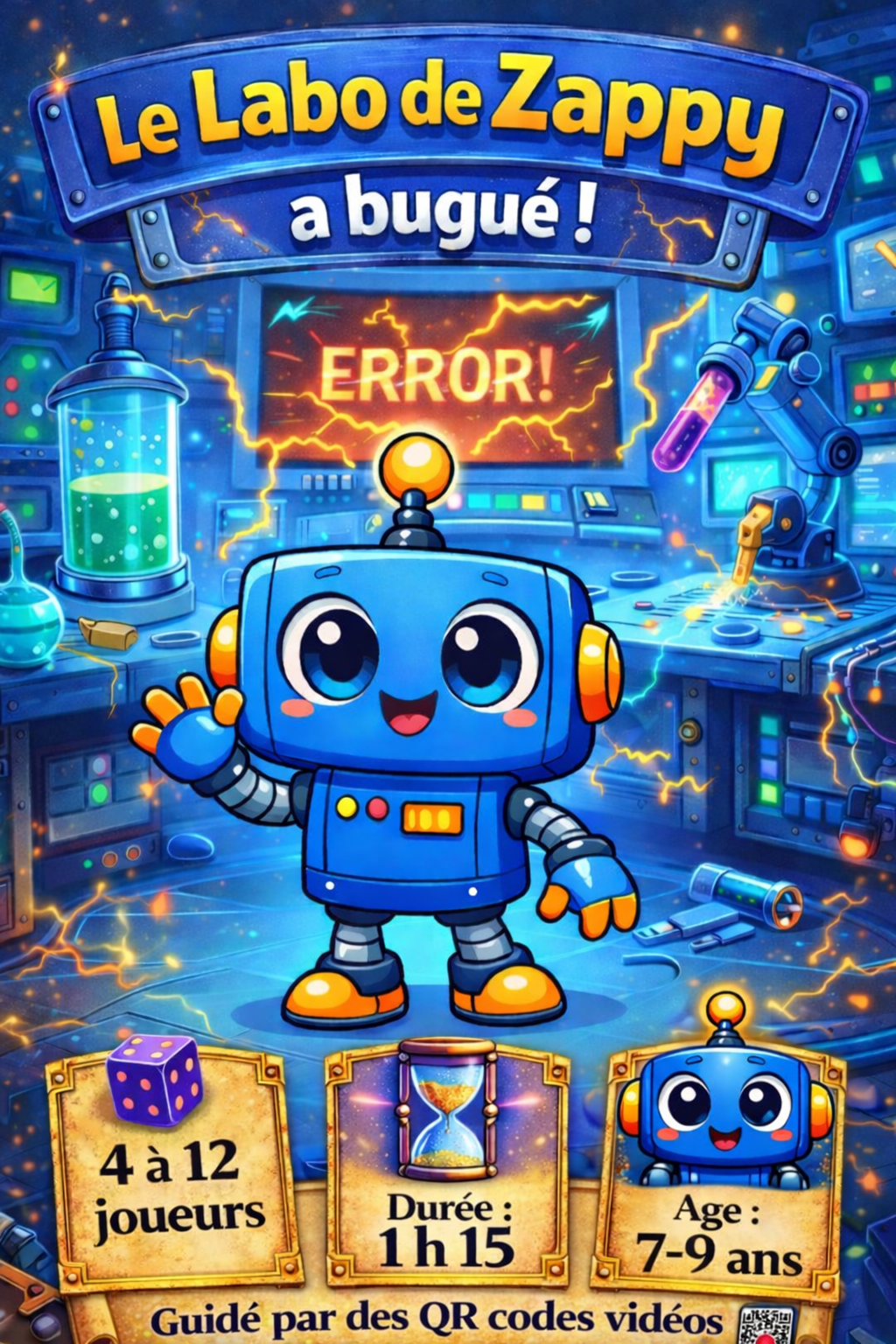 Chasse au trésor robot anniversaire imprimable enfant 6 8 ans Zappy